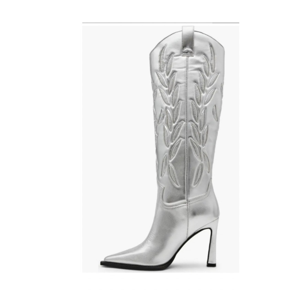 NWT โ๏ธ๐โ๏ธ Steve Madden Kinzee Rhinestone Stiletto Western Tall Dress Boots - Picture 3 of 9